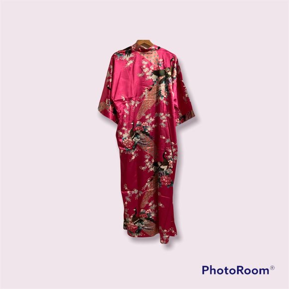 LONG ASIAN-INSPIRED, PRINTED KIMONO/DUSTER WITH BELT—BRAND-NEW W/TAGS! - Picture 2 of 6